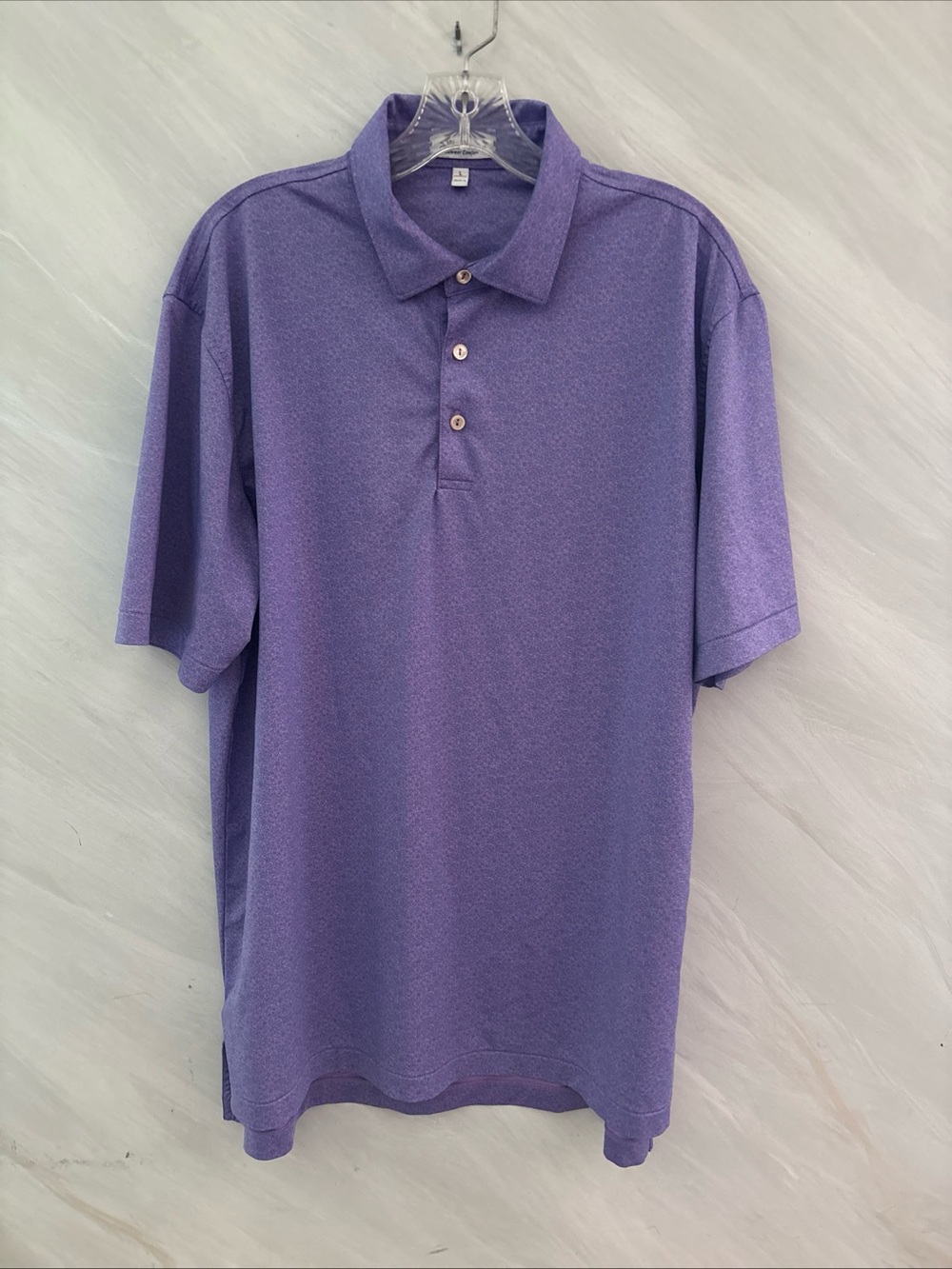 Peter Millar Men’s L Purple Summer Comfort “ Skulls” Polo Short Sleeve Shirt